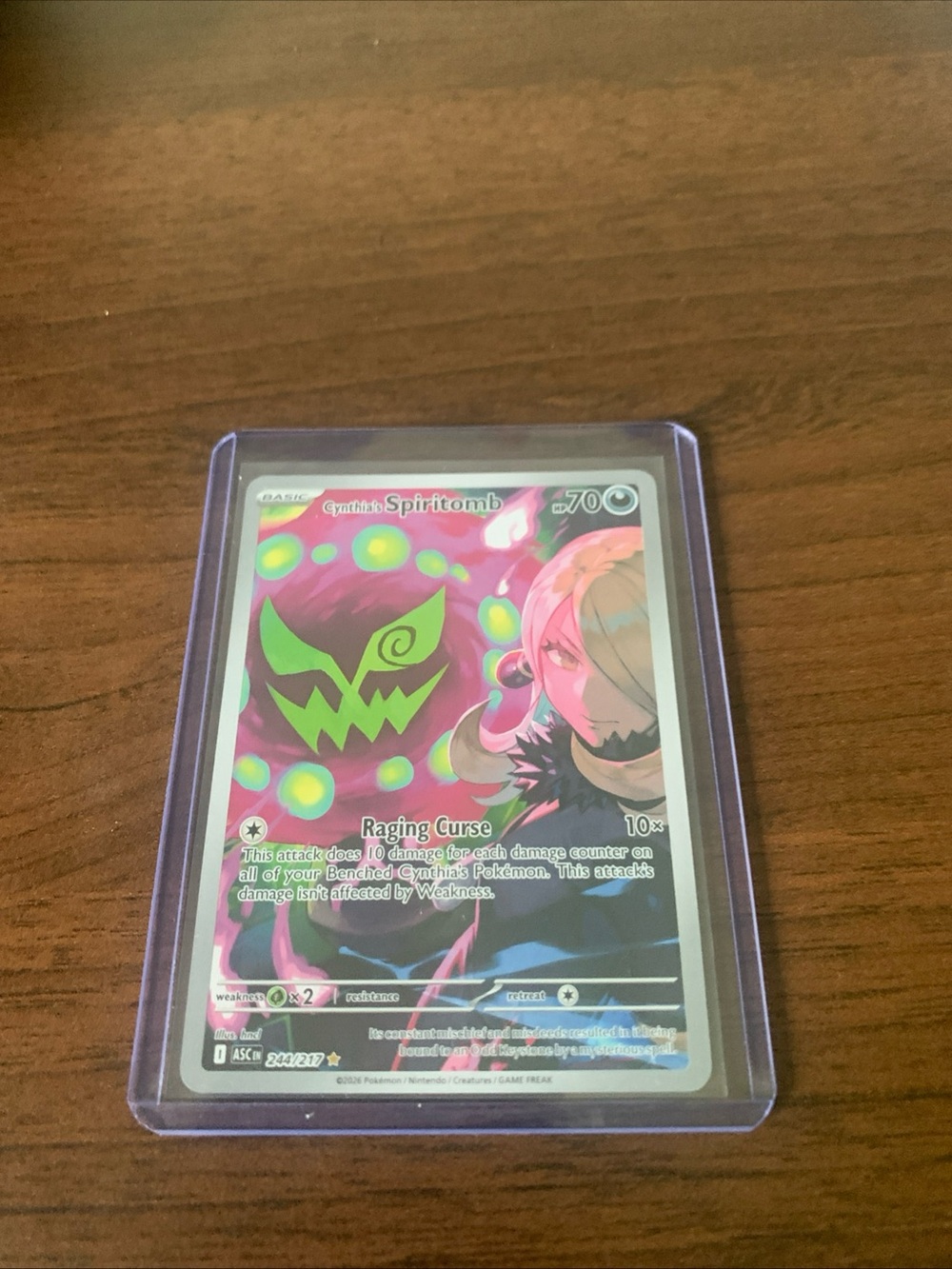 Cynthia's Spiritomb Pokémon Card - Pink/Purple Holo